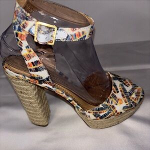 Multicolor Gibson Latimer Espadrille Luciana Platform Heels Sandal Size 8